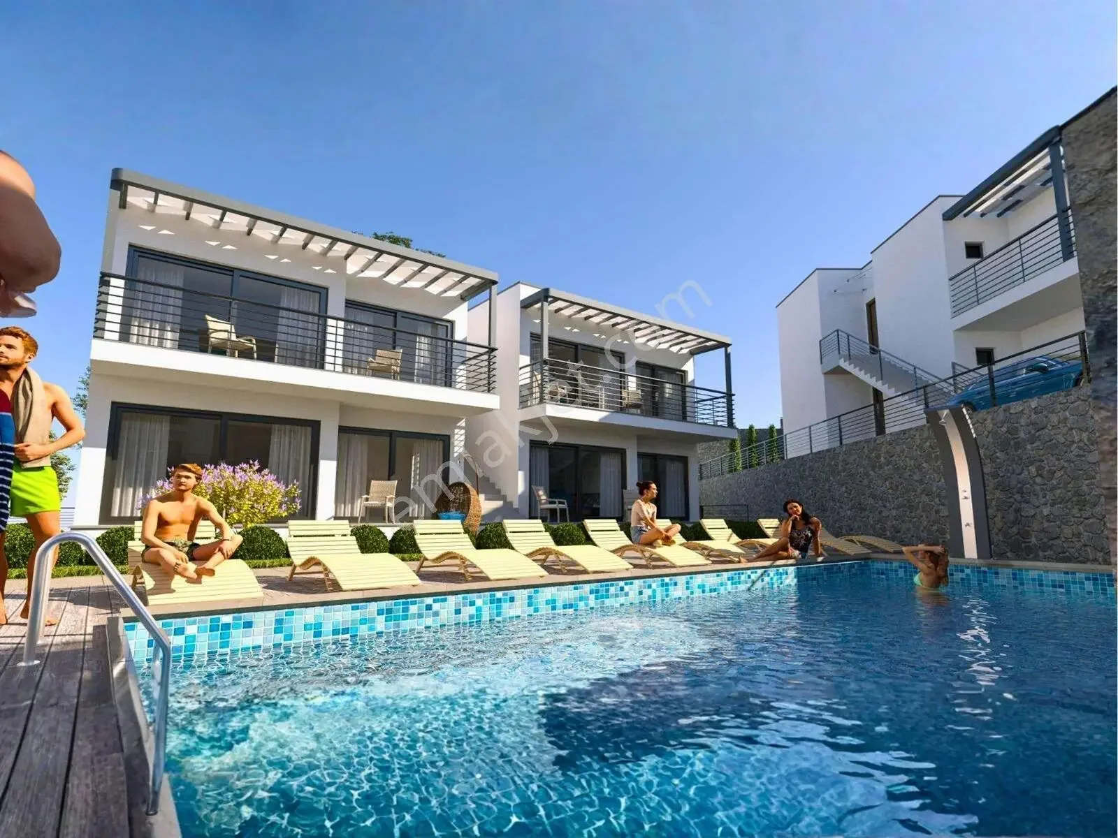 New 2+1 and 3+1 Flats in a Site with Pool for Sale in Bodrum Ortakent, photo 1
