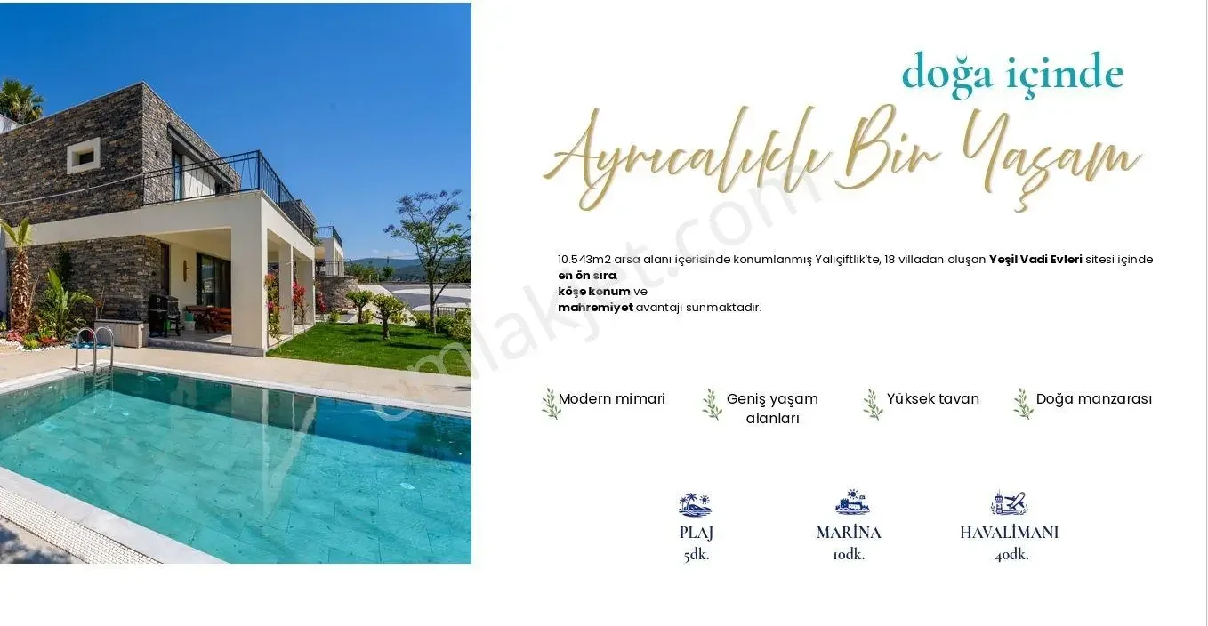 4+1 Luxury Villa with Pool for Sale in Bodrum Yalıçiftlik Vadi Site, photo 3