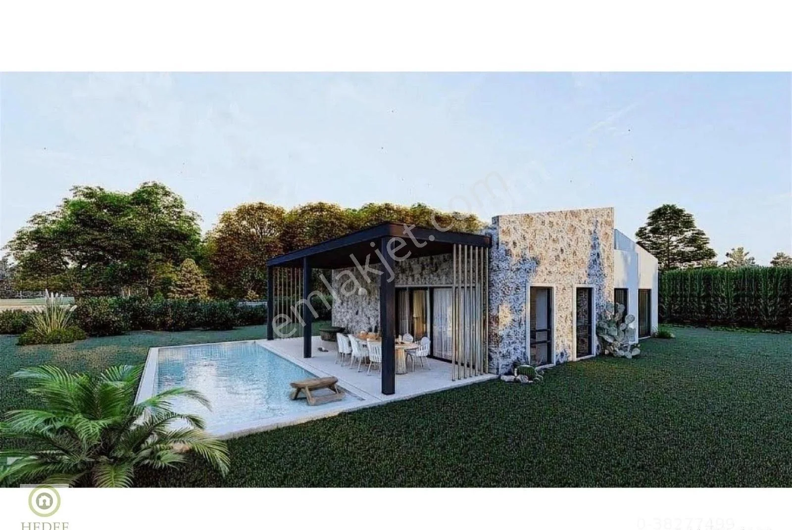 Freistehende Steinvilla mit privatem Pool zum Verkauf in Muğla Bodrum Kumköy, photo 3