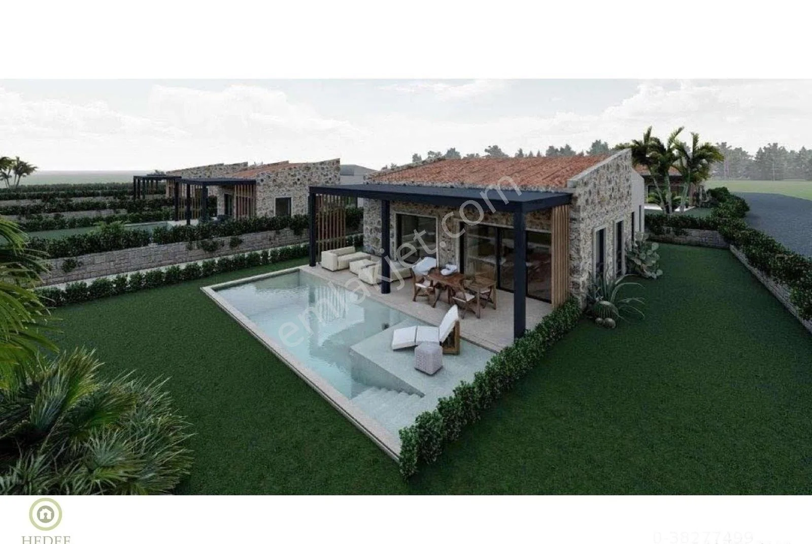 Freistehende Steinvilla mit privatem Pool zum Verkauf in Muğla Bodrum Kumköy, photo 1